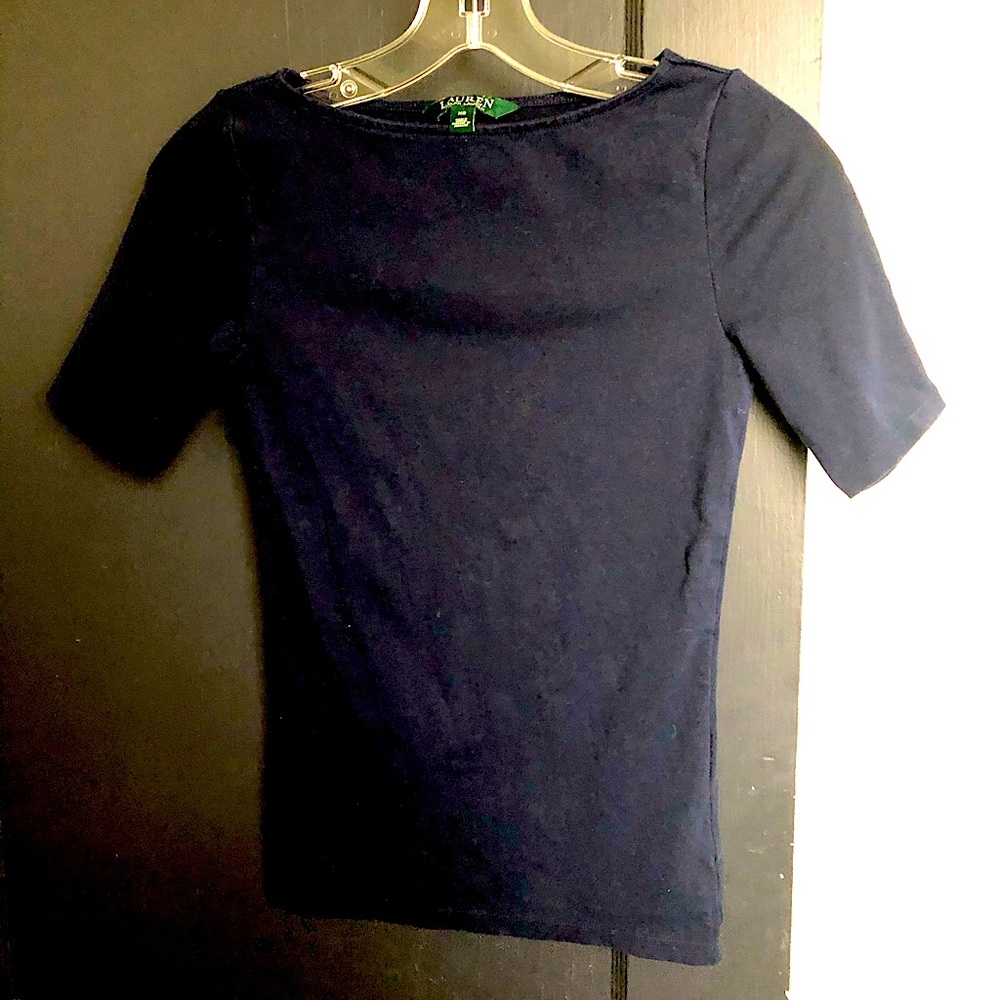 Navy blue Ralph Lauren cotton top.